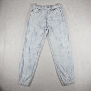 NWT Rag & Bone Miramar Joggers Acid Oasis Blue Faux Jean Sweatpants Sz Medium